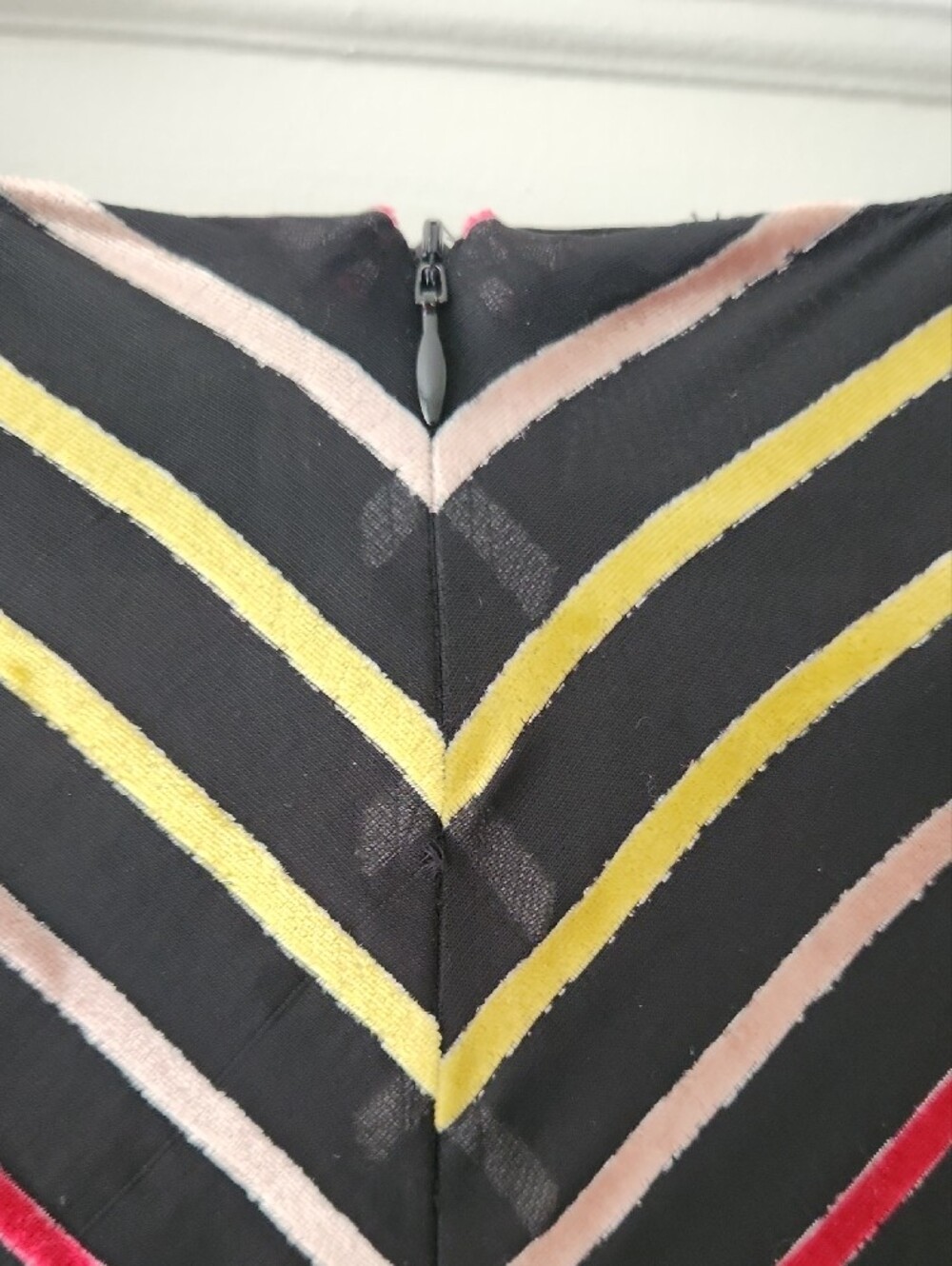 Amanda Uprichard Rainbow Velvet Striped Long Sleeve Mini Dress - Size Medium/8 - Picture 5 of 6